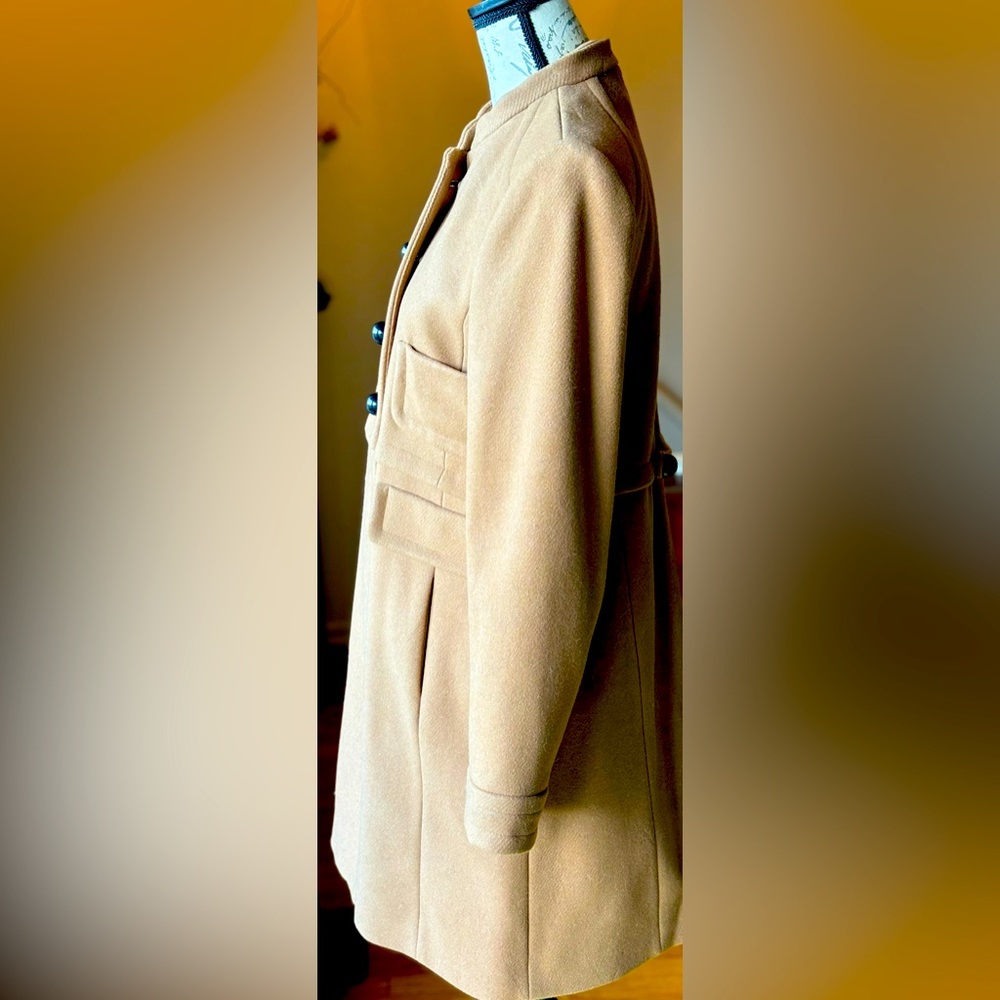 Women’s Wool Blend Coat - Comptoir Des Cotonniers - Size 44 (EU)/ 10 (US) - Tan - Picture 4 of 7